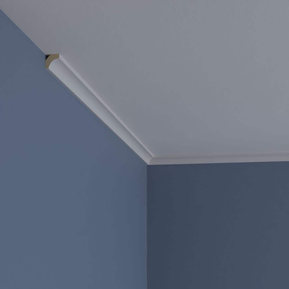 Traditional White Polyurethane Crown Moulding, 94.5" Length