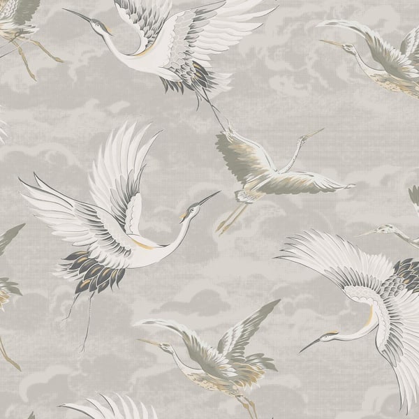 Unbranded Sublime Kranes Neutral Wallpaper
