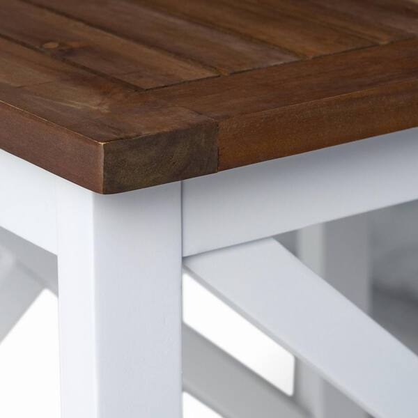 Miscool Anky White Square Wood 18.75 in. H Outdoor Side