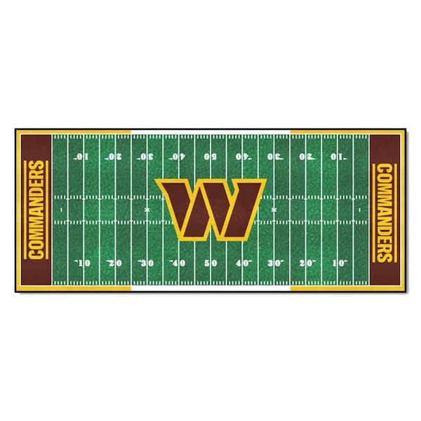 NFL -Washington Commanders Green 3 ft. x 6 ft. Indoor Football Field Runner Rug