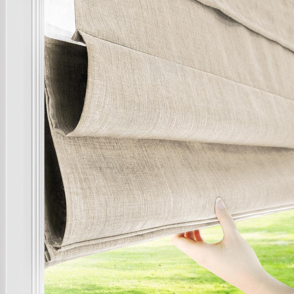 Belgian Flax Cordless Fabric Roman Blackout Shade 31"W x 64"H