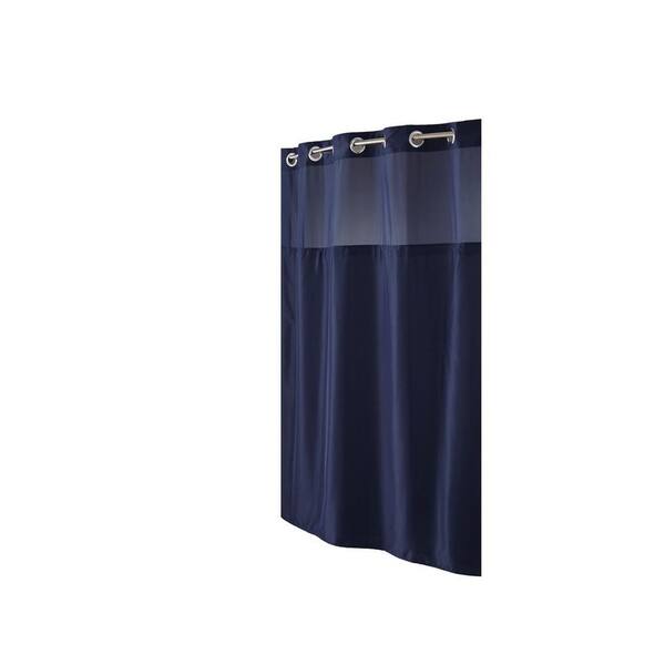 Hookless Shower Curtain in Mystery Navy with Snap Liner