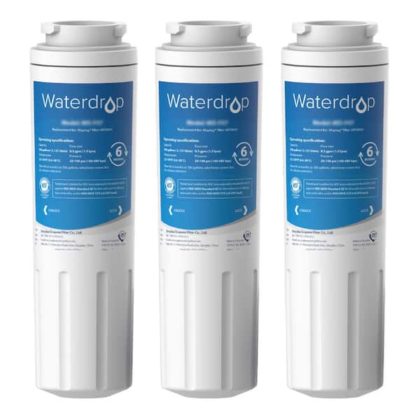 Waterdrop WD-UKF8001 Refrigerator Water Filter, Replacement for Whirlpool EDR4RXD1, EveryDrop Filter 4, UKF8001AXX-200(3-Pack)
