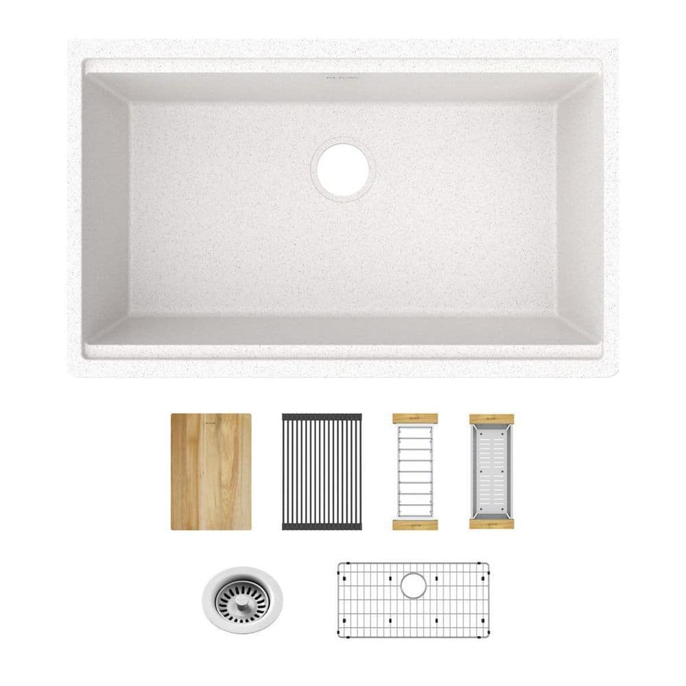 Quartz Classic 32.5 in. Undermount Single Bowl White Quartz Kitchen Sink price history on PriceWatchPro