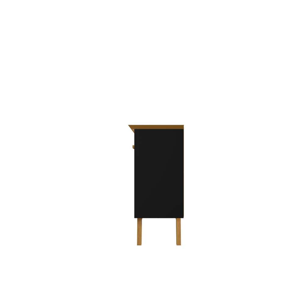 Yonkers 63" Black and Cinnamon Mid-Century Modern Sideboard