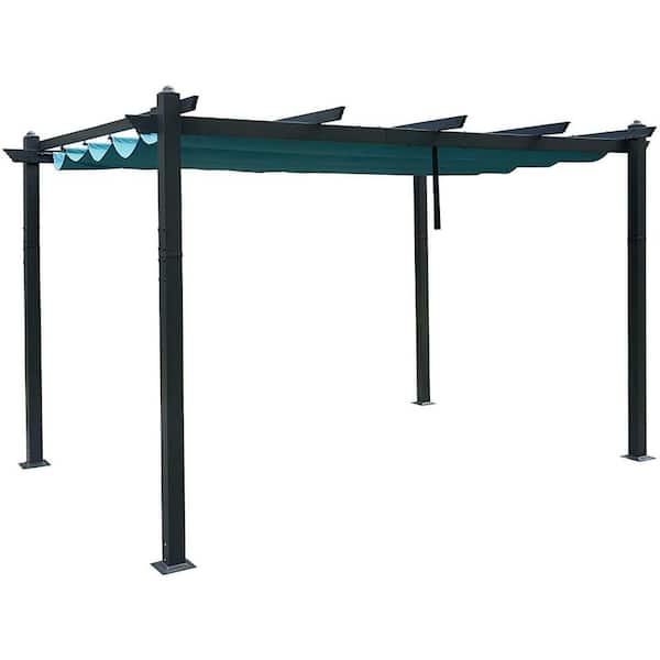 Mogan 13 ft. x 10 ft. Aluminum Frame Outdoor Pergola with Blue Canopy