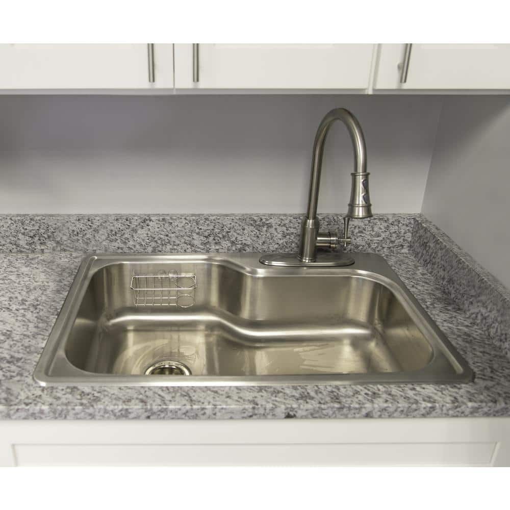 Sleek 33" Stainless Steel Single Bowl Kitchen Sink