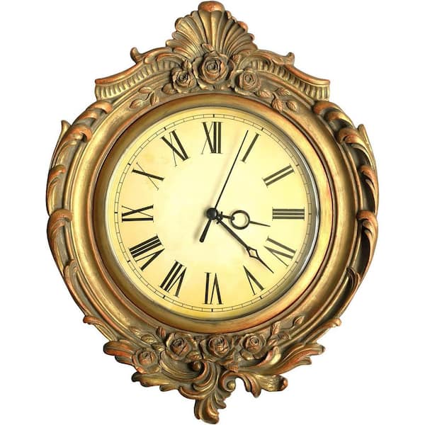 Unbranded European Style Decorative Retro Gold Wall Clock, Quality Quartz Battery Operated