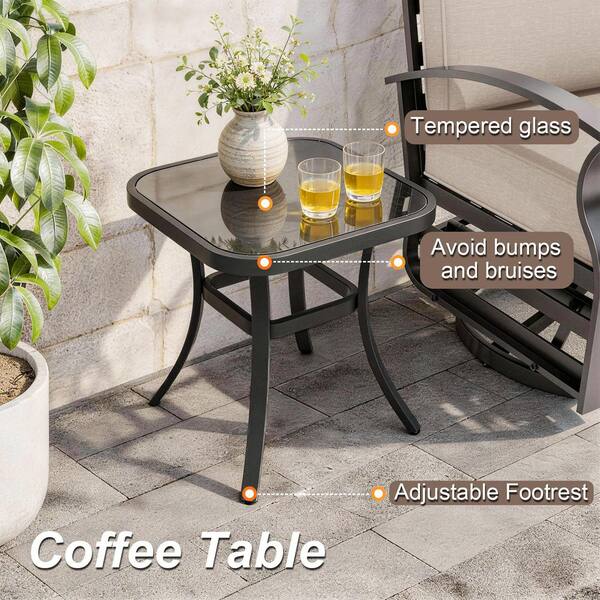 Zerpod 7-Piece Metal Round Fire Pit Table Outdoor Dining Set with