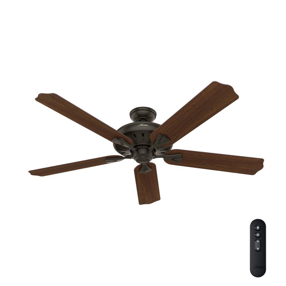 Hunter Royal Oak 60 In Indoor New Bronze Ceiling Fan With Remote The Home Depot