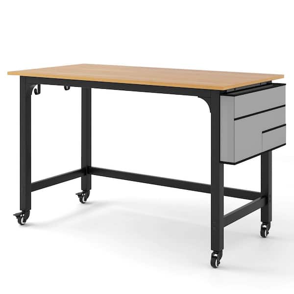 Costway Product Width Rectangle Black Metal 4-Drawer Computer Writing Desk