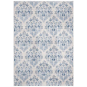 Brentwood Cream/Blue Doormat 3 ft. x 5 ft. Floral Area Rug