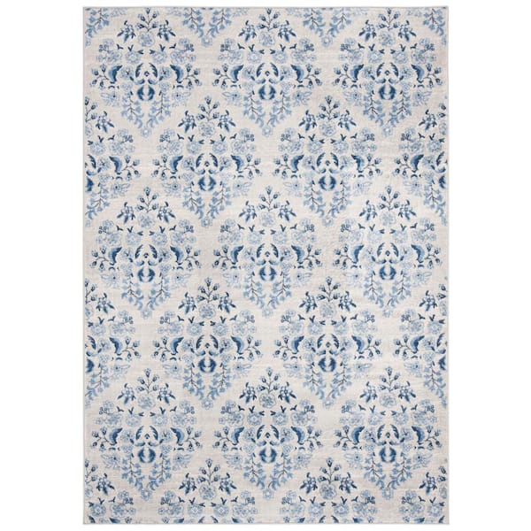 SAFAVIEH Brentwood Cream/Blue 5 ft. x 8 ft. Geometric Medallion Floral Area Rug