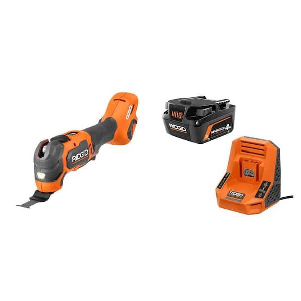 18V 4.0 Ah MAX Output Battery and Rapid Charger Kit with 18V Brushless Cordless Oscillating Multi-Tool