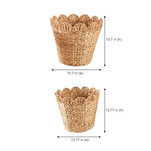 Scalloped Wicker Storage Baskets (Set of 2)