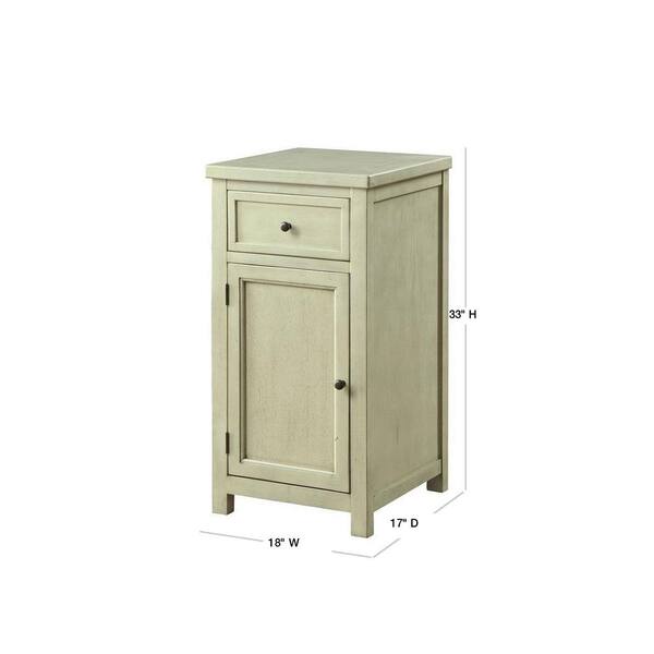 Williams Home Furnishing Marana White Side Table With Drawer And Storage Cabinet Cm Ac164wh The Home Depot