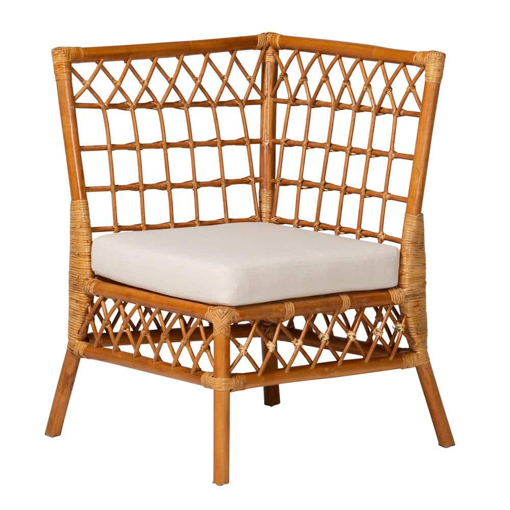 Aina Light Honey Rattan and Rubberwood Dining Nook Set