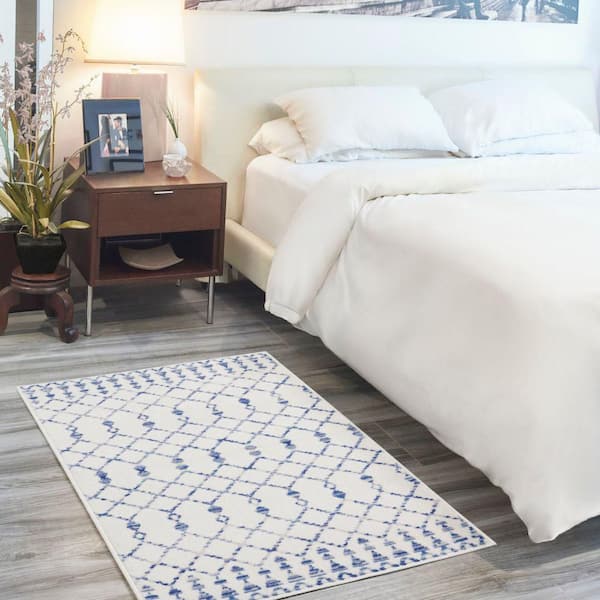 Whimsicle Ivory 3 ft. x 5 ft. Geometric Bohemian Kitchen Area Rug