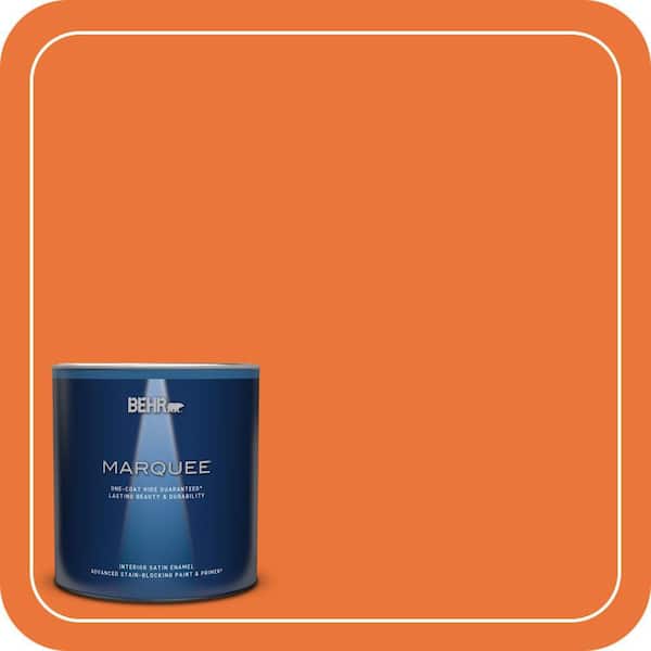 BEHR MARQUEE 1 qt. Home Decorators Collection #HDC-MD-27 Tart Orange Satin Enamel Interior Paint & Primer