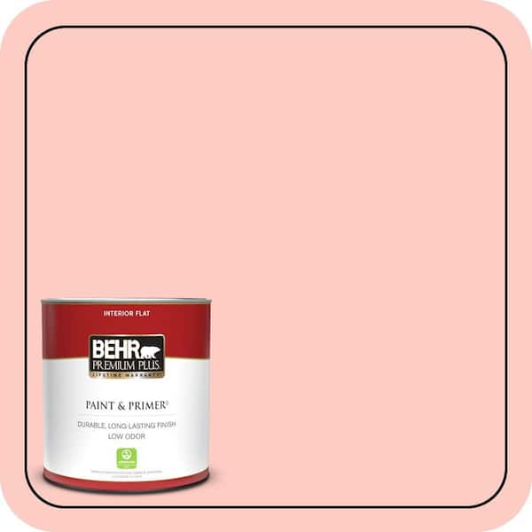 BEHR PREMIUM PLUS 1 qt. #190C-2 Full Bloom Flat Low Odor Interior Paint & Primer