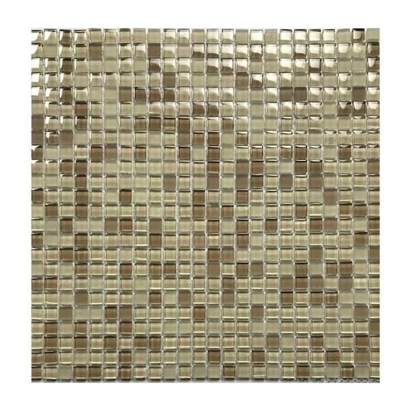 Swimming Pool Sand Beige 12 in. X 12 in. Small Square Glass Mosaic Wall Pool And Floor Tile (8 sq.ft./Case)