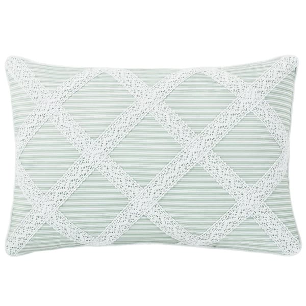 Unbranded Rialto Sage Polyester 13 in. x 19 in. Boudoir Decorative Throw Pillow