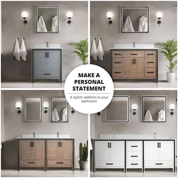 Lexora Ziva 48 in W x 22 in D Dark Grey Bath Vanity, Cultured