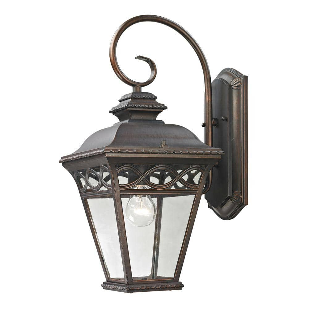 Titan Lighting Mendham 1-Light Outdoor Hazelnut Bronze Wall Lantern ...