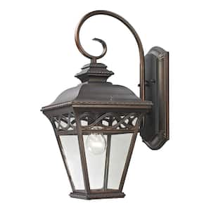 Mendham 1-Light Outdoor Hazelnut Bronze Wall Lantern Sconce