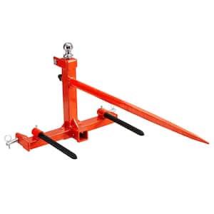49 in. Hay Spear Bale Spears 1600 lbs. Loading Capacity 3-Point Hitch Tractor Attachment with 2pcs 17.5 in.