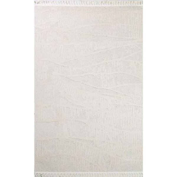BASHIAN Montauk Ivory 8 ft. x 10 ft. (7 ft. 6 in. x 9 ft. 6 in.) Geometric Contemporary Area Rug
