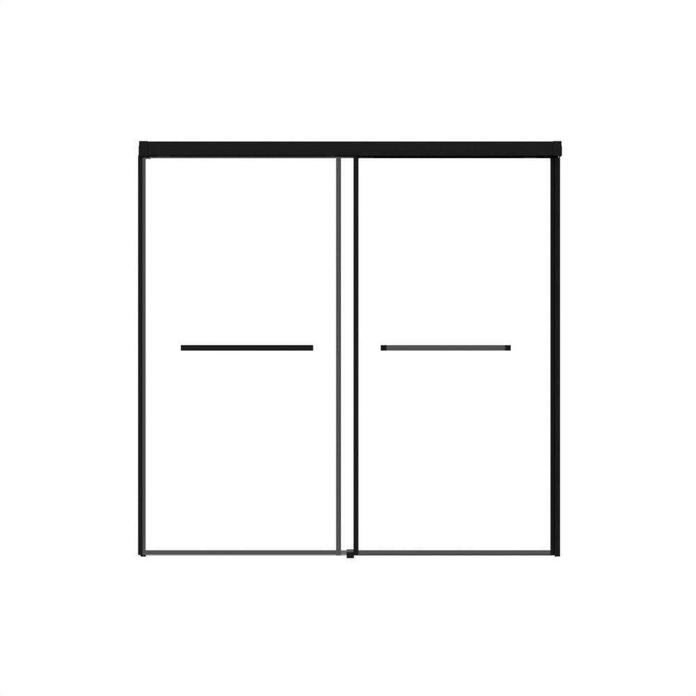 60 in. W x 60 in. H Double Sliding 1/4 in. Tempered Glass Semi-Frameless Shower Door in Matte Black price history on PriceWatchPro