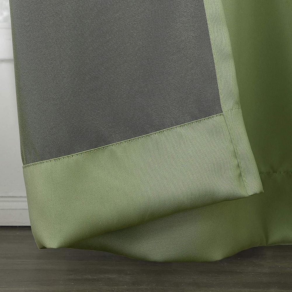 Sage Green Room Darkening Polyester Rod Pocket Curtain Panel, 54" x 63"