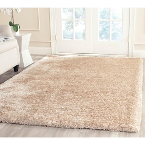 South Beach Shag Champagne Doormat 2 ft. x 4 ft. Solid Area Rug