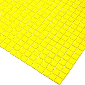 Skosh Glossy Yellow 11.6 in. x 11.6 in. Glass Mosaic Wall and Floor Tile (18.69 sq. ft./case) (20-pack)