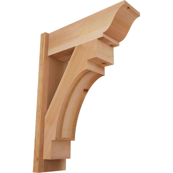 Ekena Millwork 8 in. x 30 in. x 22 in. Merced Traditional Smooth Western Red Cedar Outlooker