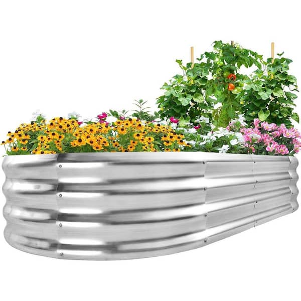 6 x 3 x 1 ft. Metal Raised Garden Bed Galvanized Planter Garden Box Outdoor for Gardening, Vegetables, Flowers