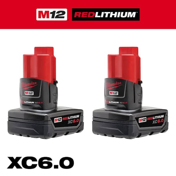 M12 12-Volt Lithium-Ion XC Extended Capacity 6.0 Ah Battery Pack (2-Pack)