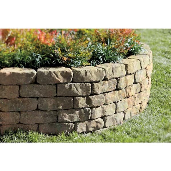 Mini Beltis 3 in. H x 8 in. W x 4 in. D Tan Charcoal Concrete Retaining Wall Block Pallet (378-Piece/Pallet)