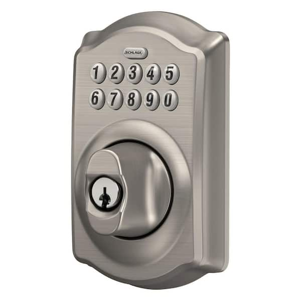 Schlage Camelot Satin Nickel Electronic Keypad Deadbolt and