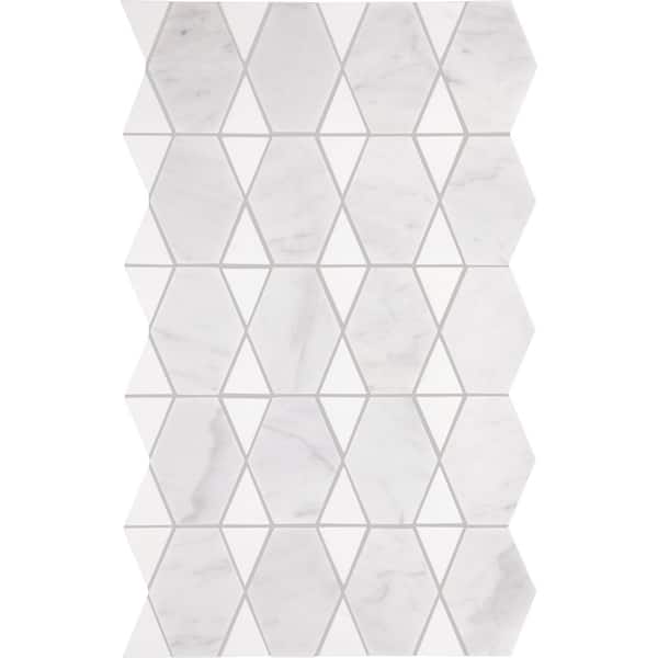 Daltile Xpress Mosaix Perfect-Fit Saran White and Thassos White 12 in. x 18 in. Marble Mosaic Tile (402 sq. ft./Pallet)