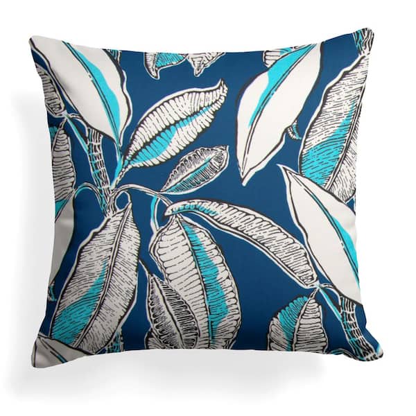Grouchy Goose Panama Navy Square, Navy And White Outdoor Pillows