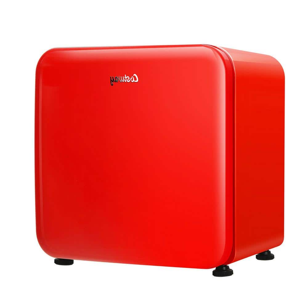 1.6 Cubic Feet Red Compact Mini Refrigerator with Reversible Door