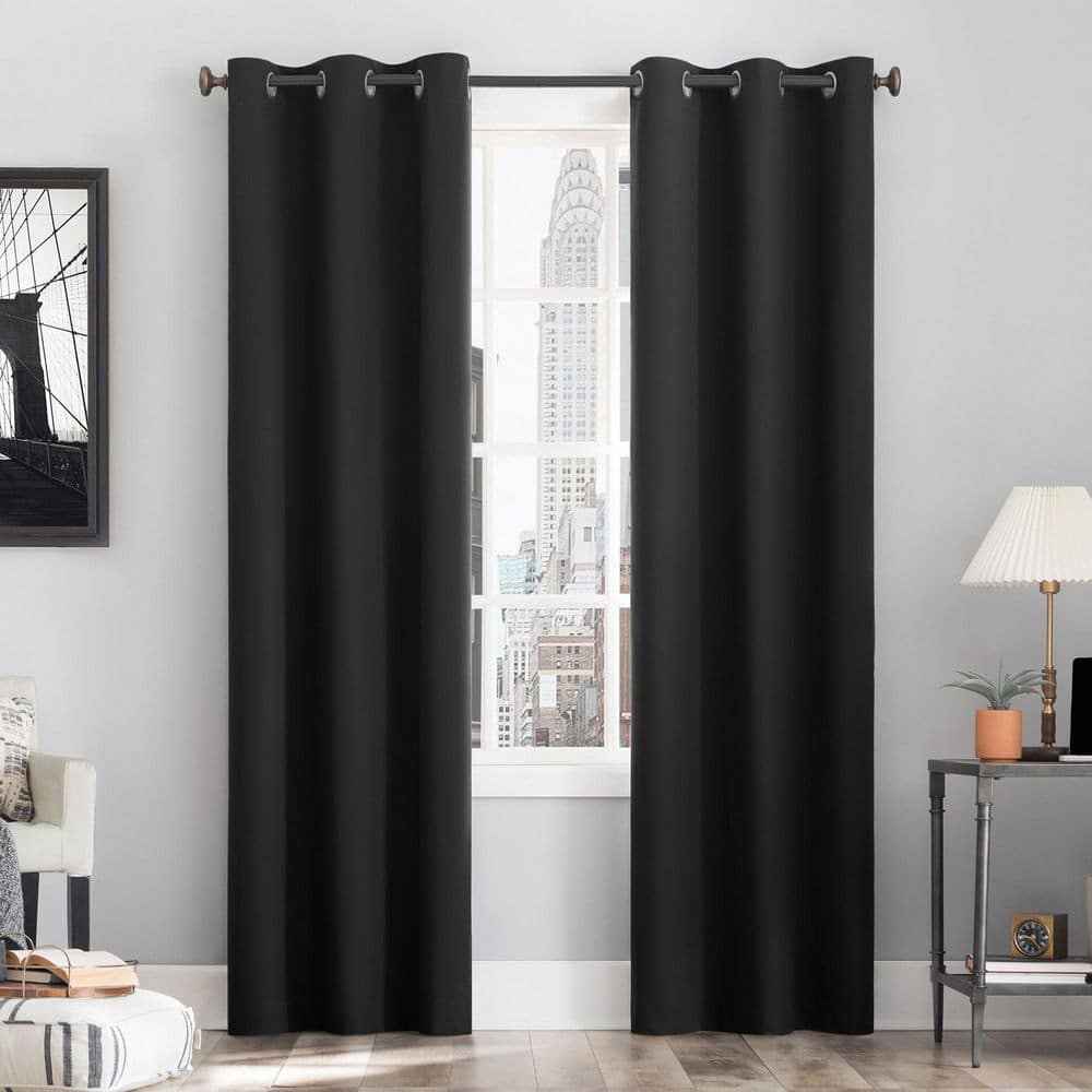 Cyrus Thermal Charcoal Gray Polyester 40 in. W x 84 in. L Grommet 100% Blackout Curtain (Single Panel) price history on PriceWatchPro