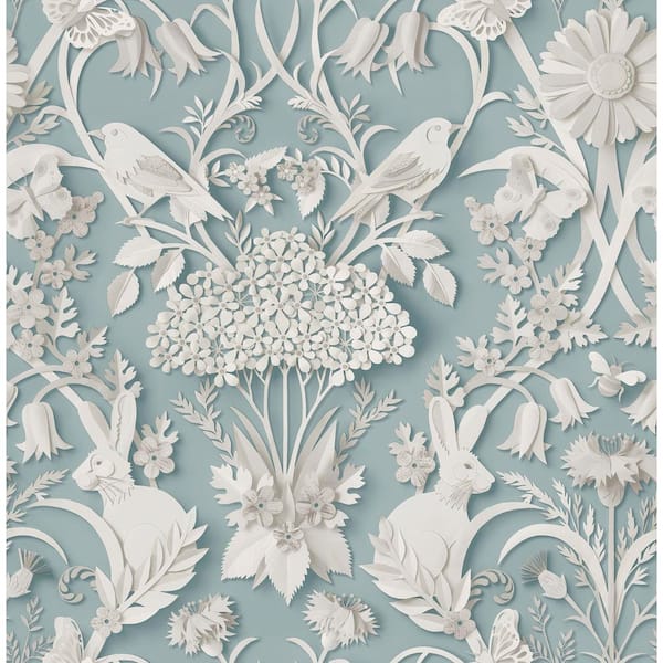 Fine Decor Fae Blue Woodland Non-Pasted Wallpaper Sample