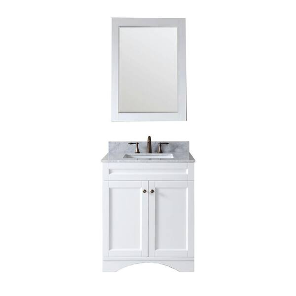 Virtu USA Elise 30 in. Vanity in White with Marble Vanity Top in Italian Carrara White-DISCONTINUED