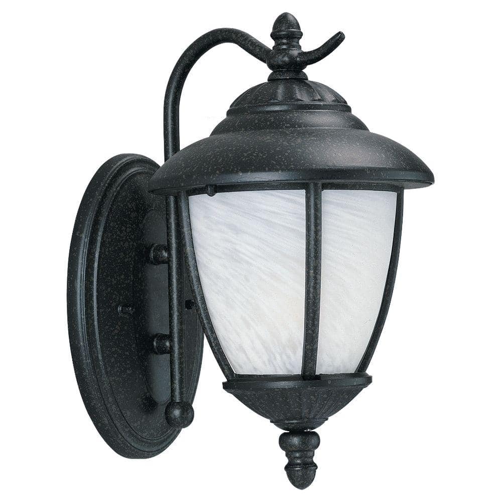 Generation Lighting Yorktown 1-Light Forged Iron Outdoor Wall Lantern  Sconce 84049-185 - The Home Depot