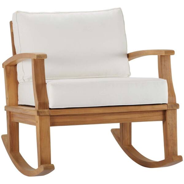 Modway Marina Natural Teak Outdoor, Teak Outdoor Furniture Rocking Chair