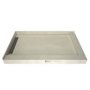 WonderFall Trench 36 in. x 48 in. Double Threshold Shower Base with Left Drain and Tileable Trench Grate