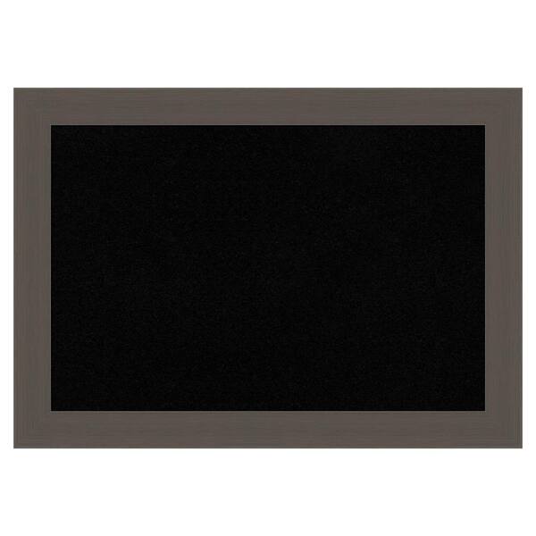 Amanti Art Brushed Pewter Framed Black Corkboard 28 in. x 20 in ...